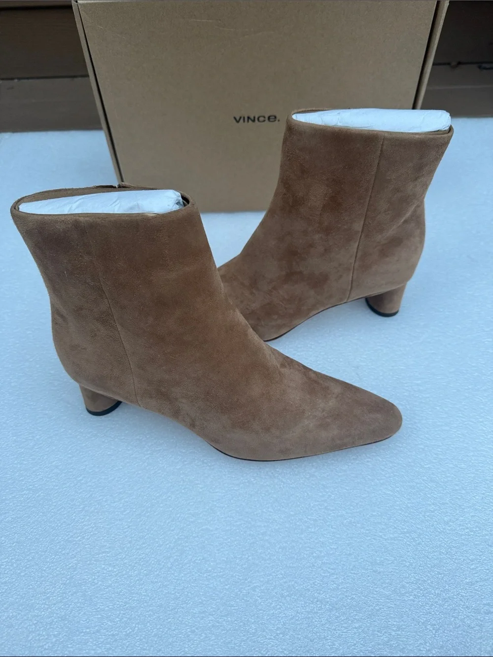 Vince Women's Hilda Booties, Light Fawn, Tan, Size 8